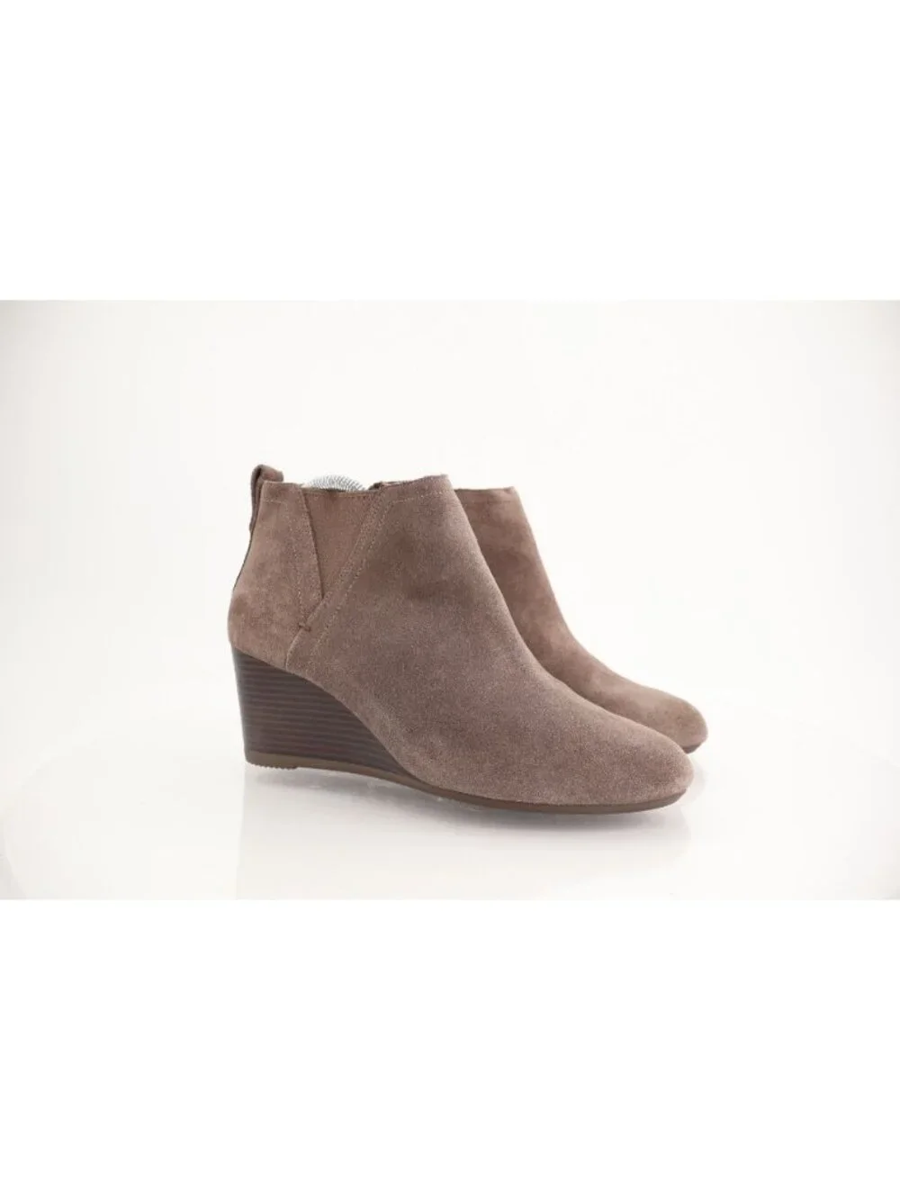 Vionic Women's Paloma Boot Size 10 Wedge Bootie Tan Suede Comfy Side Zip